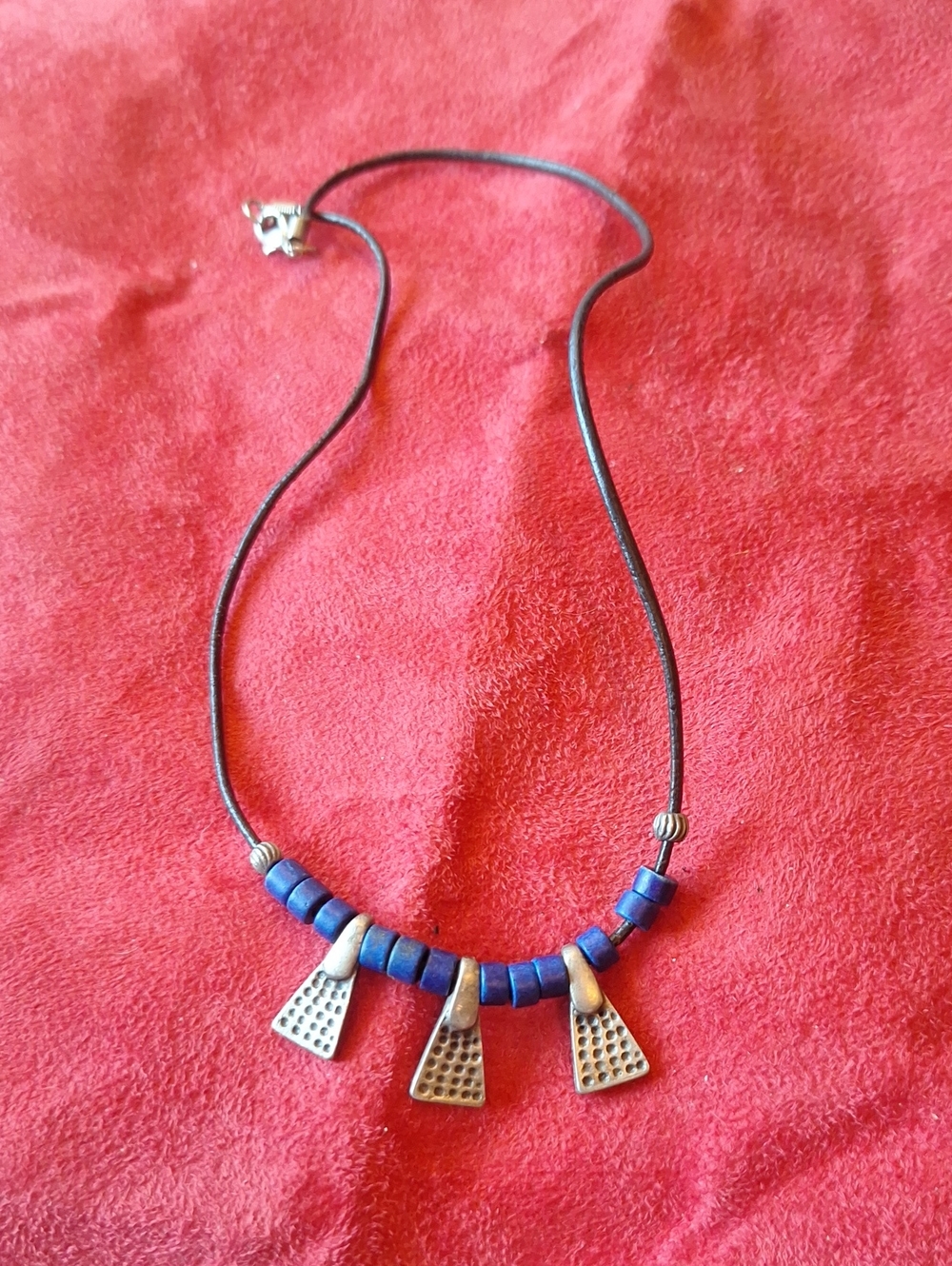 Blue Beaded Pendant Necklace - Women Jewelry Greek Festival Jewlery - Picture 2 of 3